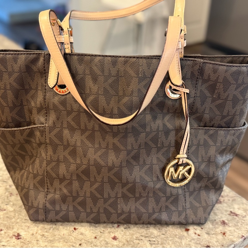 Authentic Michael Kors Brown and Tan Signature Tote